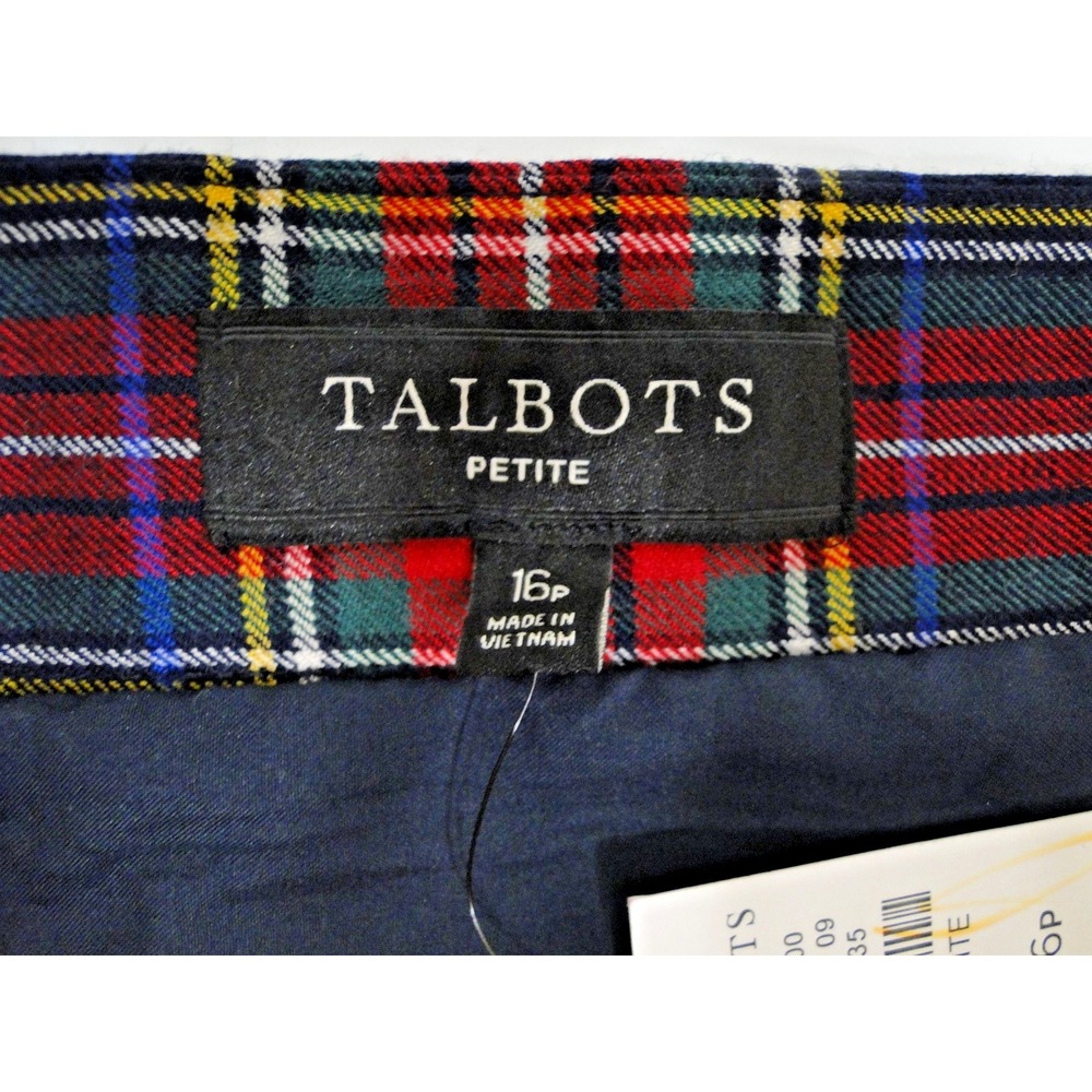 NWT Vintage Red/Black/Green/Blue/Yellow/White Talbots Petite Plaid Skirt Size 16 - Picture 5 of 9